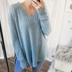 V-neck knit top
